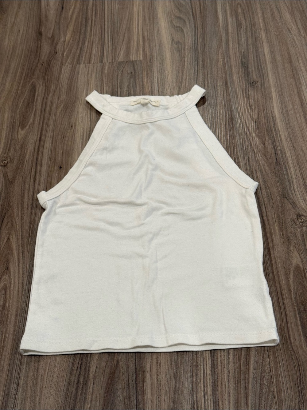 Truly Madly Deeply White High Neck Ribbed Tank Top Women’s Medium - Picture 2 of 8